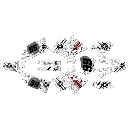 suzuki rm125p graphics kit 2001-2008 predator series white