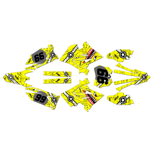suzuki rm250p graphics kit 2001-2008 predator series yellow