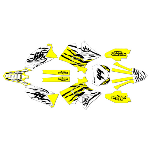 suzuki rm125p graphics kit 2001-2008 raid series yellow