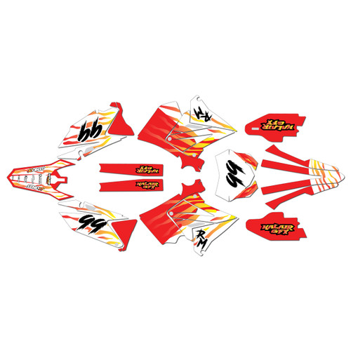 suzuki rm125p graphics kit 2001-2008 raid series red