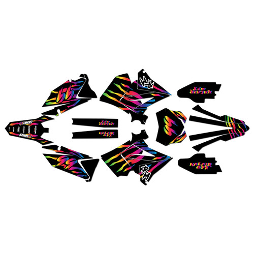 suzuki rm125p graphics kit 2001-2008 raid series rainbow