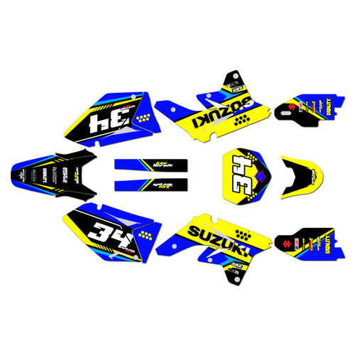 suzuki rmz250 graphics kit 2007-2009 icon series yellow