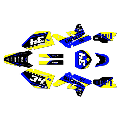 suzuki rmz250 graphics kit 2007-2009 icon series blue