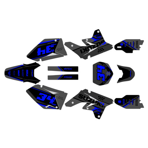 suzuki rmz250 graphics kit 2007-2009 icon series blue-shift