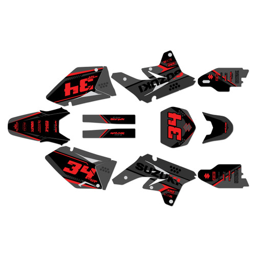 suzuki rmz250 graphics kit 2007-2009 icon series red-shift