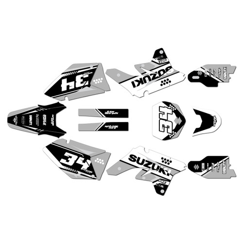 suzuki rmz250 graphics kit 2007-2009 icon series white