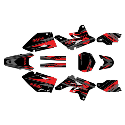 suzuki rmz250 graphics kit 2007-2009 razor series red-shift