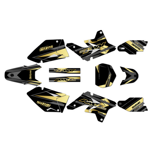 suzuki rmz250 graphics kit 2007-2009 razor series gold