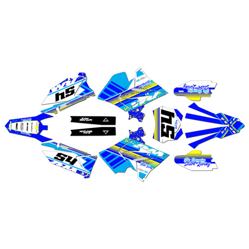 suzuki rm250p graphics kit 2001-2008 split series blue
