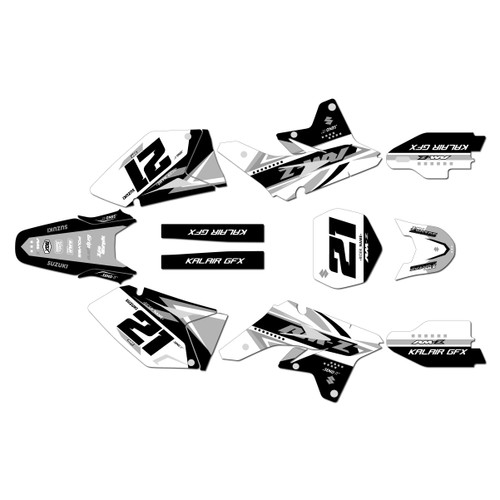 suzuki rmz250 graphics kit 2007-2009 shaders series white