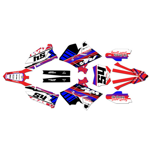 suzuki rm125p graphics kit 2001-2008 split series red