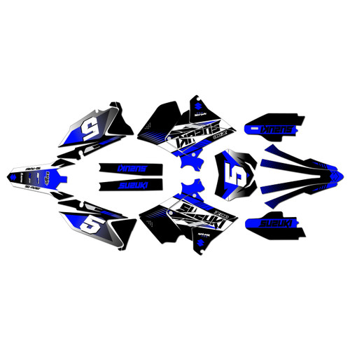 suzuki rm250p graphics kit 2001-2008 turbo series blue