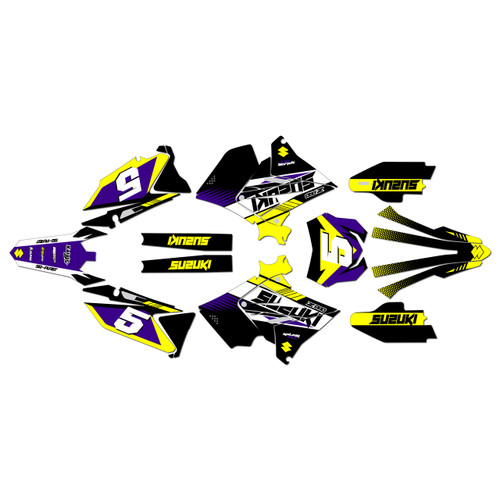 suzuki rm250p graphics kit 2001-2008 turbo series purple