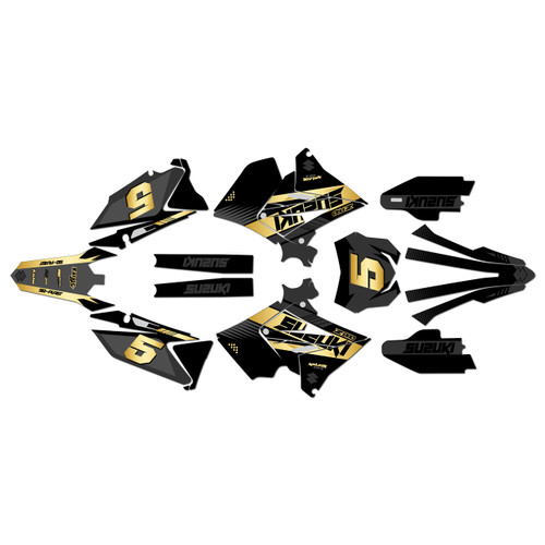 suzuki rm250p graphics kit 2001-2008 turbo series gold