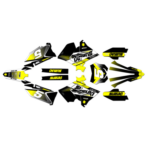 suzuki rm125p graphics kit 2001-2008 turbo series yellow