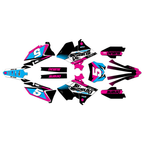 suzuki rm125p graphics kit 2001-2008 turbo series magenta