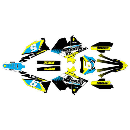 suzuki rm125p graphics kit 2001-2008 turbo series cyan