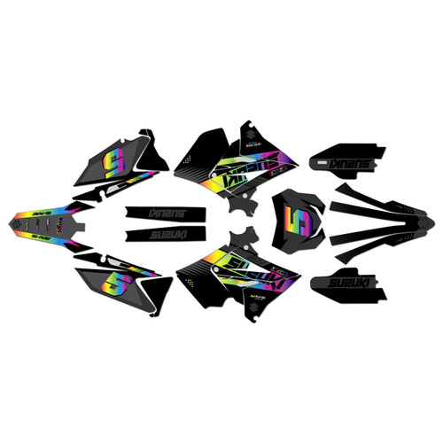 suzuki rm125p graphics kit 2001-2008 turbo series rainbow