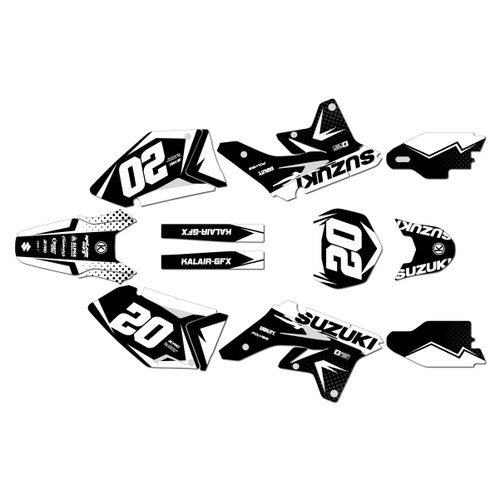 suzuki rmz250 graphics kit 2007-2009 spear series white