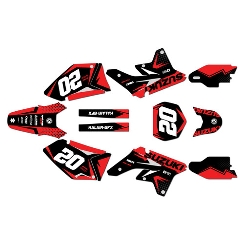 suzuki rmz250 graphics kit 2007-2009 spear series red