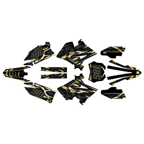 suzuki rm250p graphics kit 2001-2008 twitch series gold