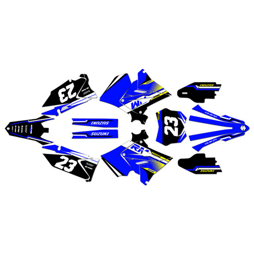 suzuki rm125p graphics kit 2001-2008 viper series blue