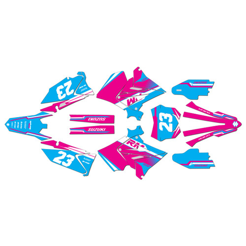 suzuki rm125p graphics kit 2001-2008 viper series magenta