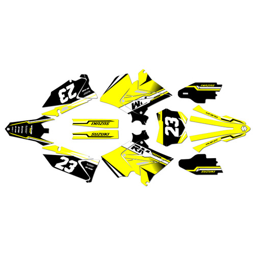 suzuki rm250p graphics kit 2001-2008 viper series yellow