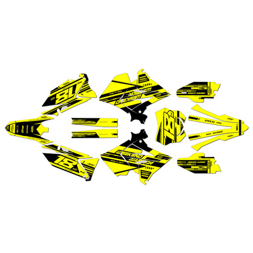 suzuki rm125p graphics kit 2001-2008 warrior series yellow