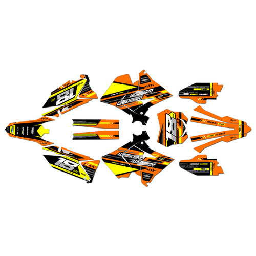 suzuki rm250p graphics kit 2001-2008 warrior series orange