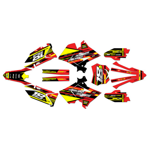 suzuki rm250p graphics kit 2001-2008 warrior series red