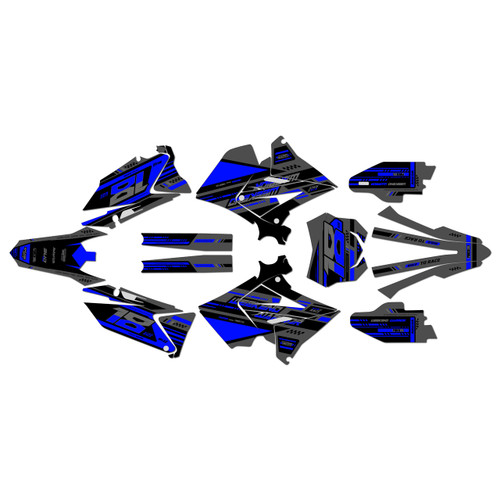 suzuki rm250p graphics kit 2001-2008 warrior series blue-shift