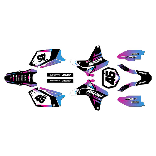 suzuki rmz450 graphics kit 2005-2006 division series magenta