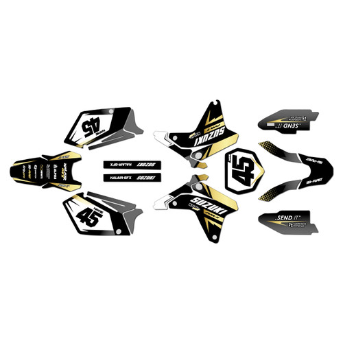 suzuki rmz450 graphics kit 2005-2006 division series gold