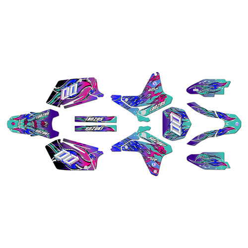 suzuki rmz450 graphics kit 2005-2006 drift series magenta