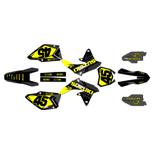 suzuki rmz450 graphics kit 2008-2017 division series yellow
