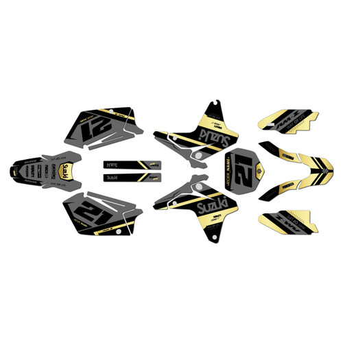 suzuki rmz450 graphics kit 2005-2006 enigma series gold