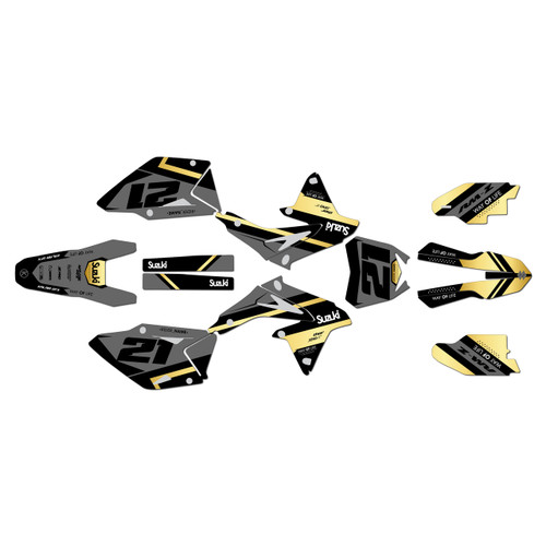 suzuki rmz450 graphics kit 2008-2017 enigma series gold