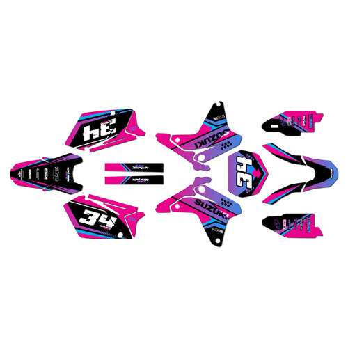 suzuki rmz450 graphics kit 2005-2006 icon series magenta