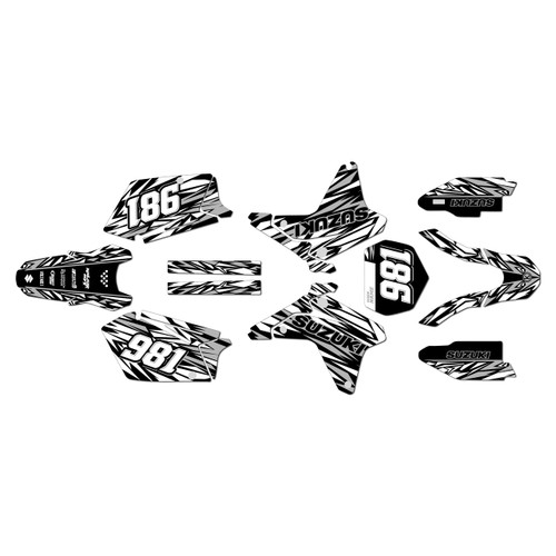 suzuki rmz450 graphics kit 2005-2006 twitch series white