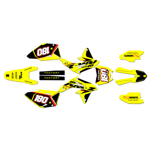 suzuki rmz450 graphics kit 2008-2017 quantum series yellow