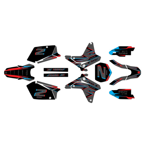 suzuki rmz450 graphics kit 2005-2006 vision series blue-shift