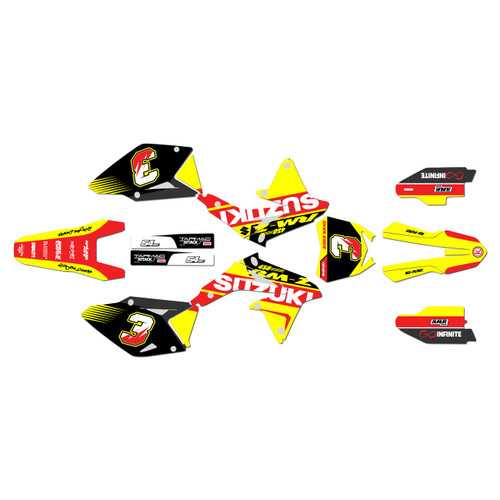 suzuki rmz450 graphics kit 2008-2017 reflex series yellow