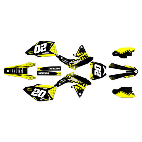 suzuki rmz450 graphics kit 2008-2017 spear series yellow
