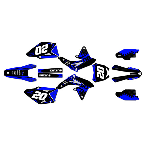 suzuki rmz450 graphics kit 2008-2017 spear series blue