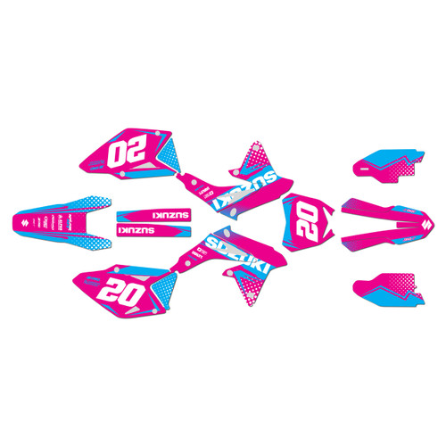 suzuki rmz450 graphics kit 2008-2017 spear series magenta