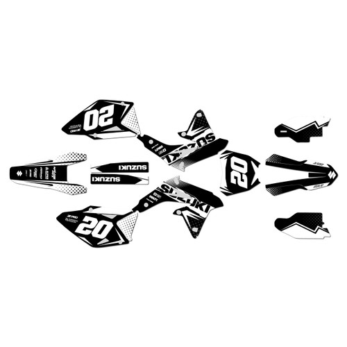 suzuki rmz450 graphics kit 2008-2017 spear series white
