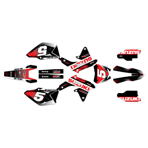 suzuki rmz450 graphics kit 2008-2017 turbo series red