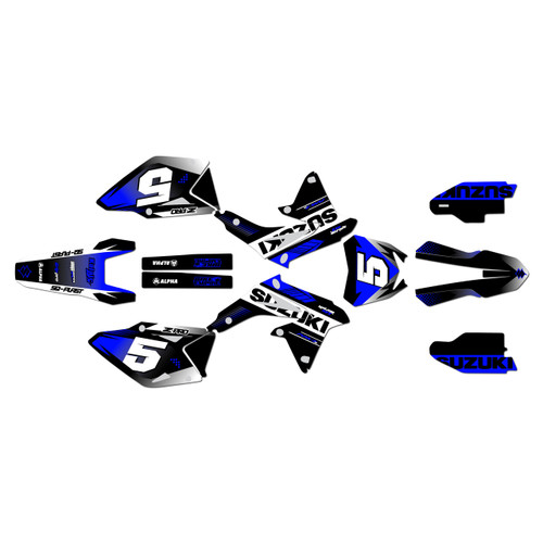 suzuki rmz450 graphics kit 2008-2017 turbo series blue