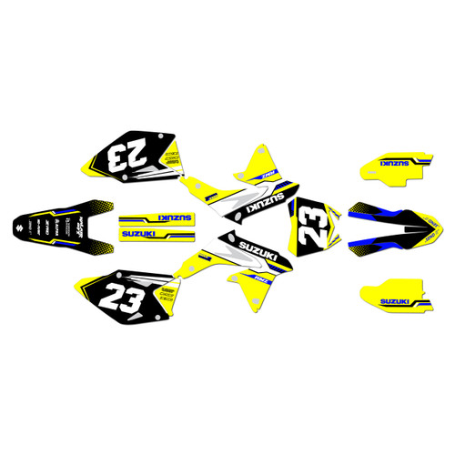 suzuki rmz450 graphics kit 2008-2017 viper series yellow